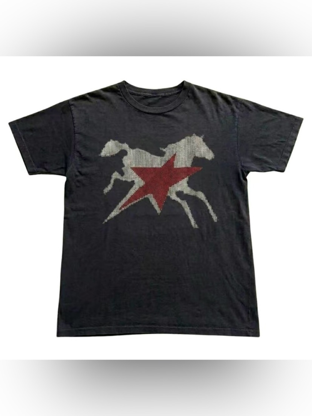 Vintage Racing Horse Star Graphic Tee Retro Equestrian Shirt